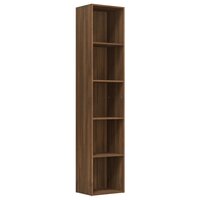 Boekenkast 40x30x189 cm bewerkt hout bruin eikenkleur