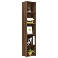 Boekenkast 40x30x189 cm bewerkt hout bruin eikenkleur