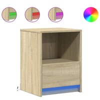 Nachtkastjes met LED-verlichting 2 st bewerkt hout sonoma eiken