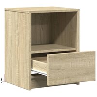 Nachtkastjes met LED-verlichting 2 st bewerkt hout sonoma eiken