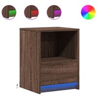 Nachtkastjes met LED 2 st bewerkt hout bruin eikenkleur