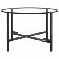 Salontafel 70 cm gehard glas zwart en transparant