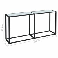 Wandtafel 160x35x75,5 cm gehard glas witmarmerkleurig