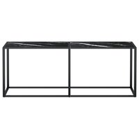 Wandtafel 200x35x75,5 cm gehard glas zwartmarmerkleurig