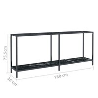 Wandtafel 180x35x75,5 cm gehard glas zwart