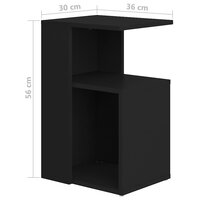 Bijzettafel 36x30x56 cm bewerkt hout zwart