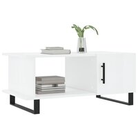 Salontafel 90x50x40 cm bewerkt hout hoogglans wit