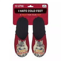 Merkloos Pantoffel I Hate Cold Feet Rood / Zwart MAAT 39-42