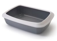 Savic Kattenbak Iriz Met Rand Koudgrijs / Wit 42X31X12,5 CM