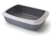 Savic Kattenbak Iriz Met Rand Koudgrijs / Wit 50X37X13 CM