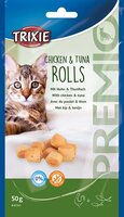 Trixie Premio Kip &amp; Tonijn Rolletjes Voor Katten Glutenvrij 50 GR