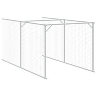 Hondenhok met dak 117x609x123 cm staal lichtgrijs