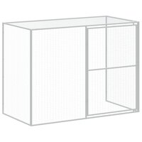 Hondenhok met ren 214x661x181 cm staal lichtgrijs