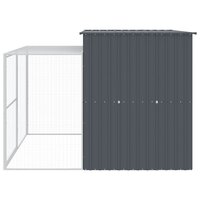 Hondenhok met ren 214x253x181 cm gegalvaniseerd staal antraciet