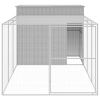 Hondenhok met ren 214x457x181 cm staal lichtgrijs