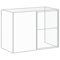 Hondenhok met ren 214x457x181 cm staal lichtgrijs