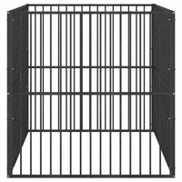 Hondenkennel 4 panelen gepoedercoat staal zwart