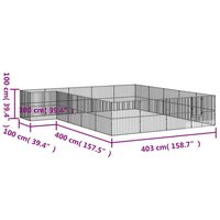 Hondenkennel 20 panelen gepoedercoat staal zwart