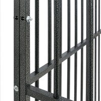 Hondenkennel 16 panelen gepoedercoat staal zwart