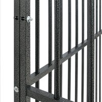 Hondenkennel 8 panelen gepoedercoat staal zwart