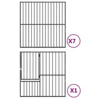 Hondenkennel 8 panelen gepoedercoat staal zwart