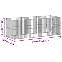 Hondenkennel 8 panelen gepoedercoat staal zwart