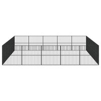 Hondenkennel 20 panelen gepoedercoat staal zwart