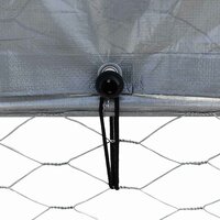 Hondenkennel met dak en deur gegalvaniseerd staal zilverkleurig