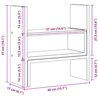 Bureau organiser 40x17x41 cm bewerkt hout bruin eikenkleurig