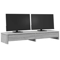 Monitorstandaard met lades 100x27x15 cm hout grijs sonoma eiken