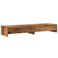 Monitorstandaard met lades 100x27x15 cm hout oud houtkleurig
