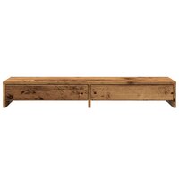 Monitorstandaard met lades 100x27x15 cm hout oud houtkleurig