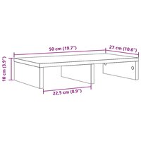 Monitorstandaard 50x27x10 cm bewerkt hout grijs sonoma eiken