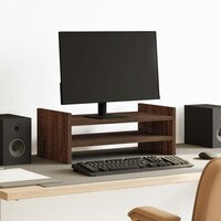 Monitorstandaard 50x27x20 cm bewerkt hout bruin eikenkleurig