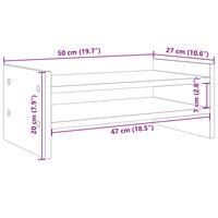 Monitorstandaard 50x27x20 cm bewerkt hout bruin eikenkleurig