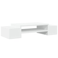 Monitorstandaard met opbergruimte 70x27x15 cm bewerkt hout wit