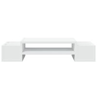 Monitorstandaard met opbergruimte 70x27x15 cm bewerkt hout wit