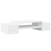 Monitorstandaard met opbergruimte 70x27x15 cm bewerkt hout wit
