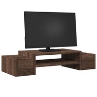 Monitorstandaard met opbergruimte 70x27x15 cm hout bruin eiken