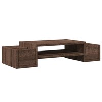 Monitorstandaard met opbergruimte 70x27x15 cm hout bruin eiken