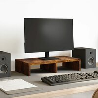 Monitorstandaard 50x27x10 cm bewerkt hout gerookt eikenkleurig