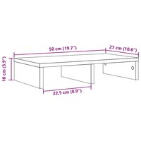 Monitorstandaard 50x27x10 cm bewerkt hout gerookt eikenkleurig