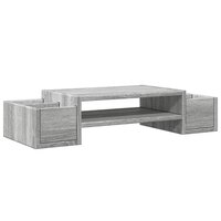 Monitorstandaard met opbergruimte 70x27x15 cm hout grijs sonoma