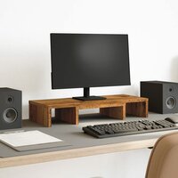 Monitorstandaard verstelbaar 60x24x10,5 cm hout oud houtkleurig