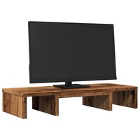 Monitorstandaard verstelbaar 60x24x10,5 cm hout oud houtkleurig