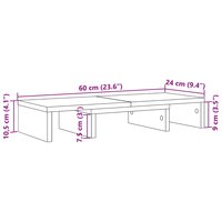 Monitorstandaard verstelbaar 60x24x10,5 cm hout oud houtkleurig