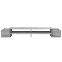 Monitorstandaard opbergruimte 100x27x15 cm hout grijs sonoma
