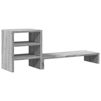 Monitorstandaard met bureau-organizer bewerkt hout grijs sonoma