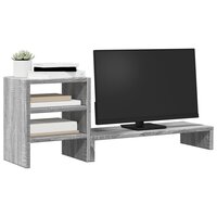 Monitorstandaard met bureau-organizer bewerkt hout grijs sonoma