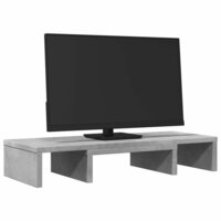 Monitorstandaard verstelbaar 60x24x10,5 cm hout betongrijs